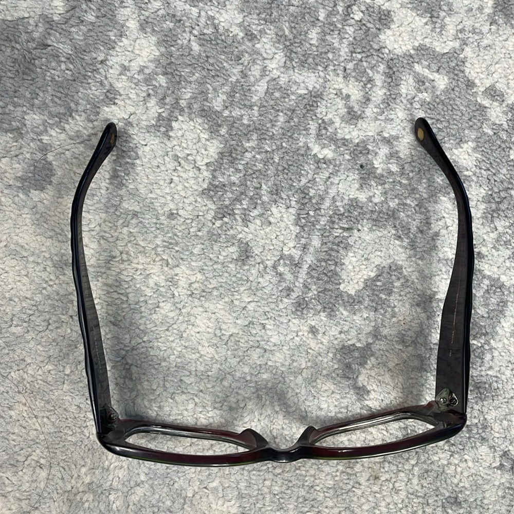 Chanel Acetate Quilted CC Glasses Frames Amber Brown Color Change Green Rim - Picture 10 of 12